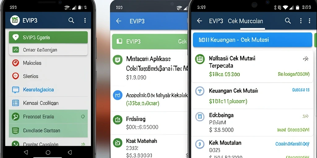 Tampilan antarmuka aplikasi EVIP3 dengan fitur Cek Mutasi yang jelas.