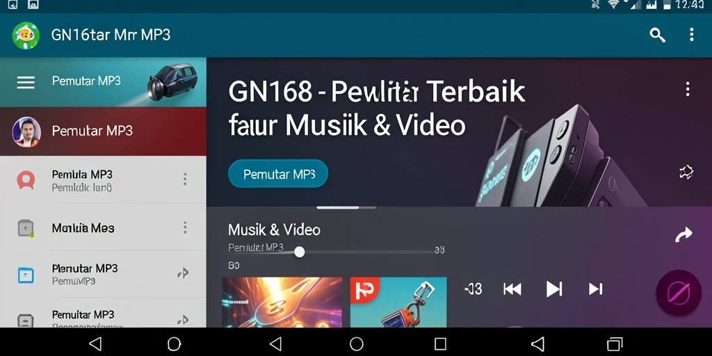 Antarmuka GN168 dengan fitur Pemutar MP3 yang menarik.