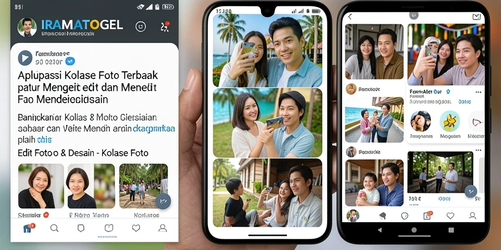Tampilan antarmuka IRAMATOGEL dengan pilihan fitur kolase foto.
