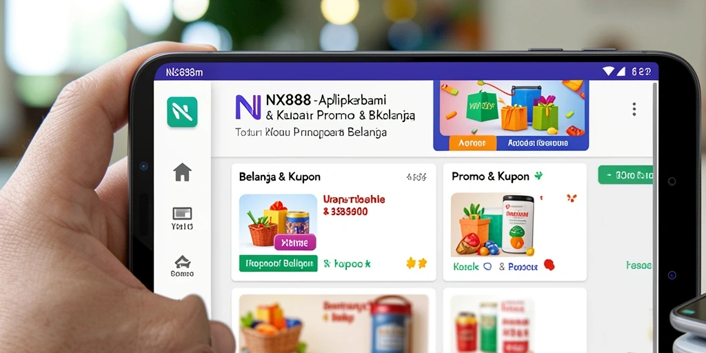 Tampilan utama antarmuka NX888 dengan berbagai penawaran kupon.