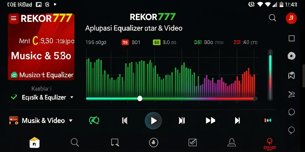 Antarmuka canggih REKOR777 dengan fitur Equalizer yang lengkap.