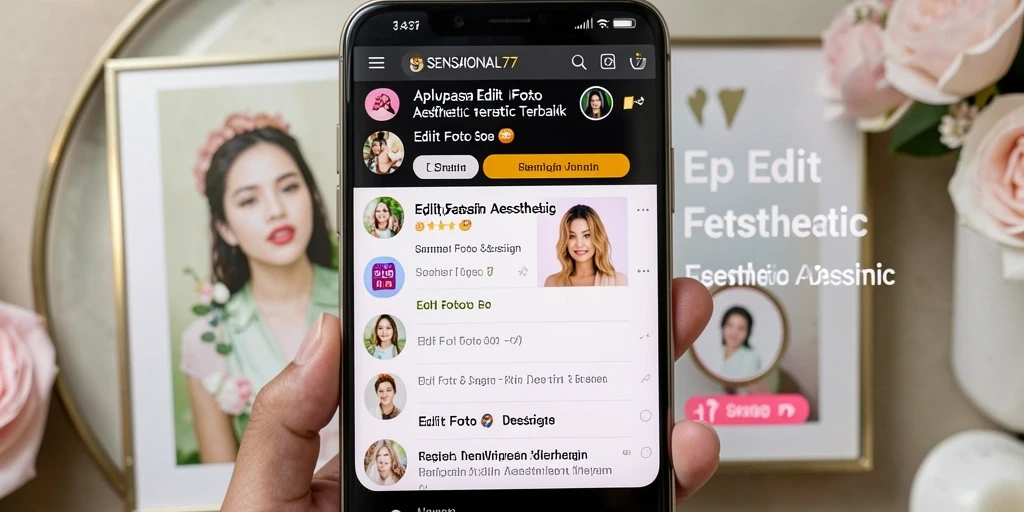 Antarmuka pengguna SENSATIONAL77 yang intuitif untuk Edit Foto Aesthetic.
