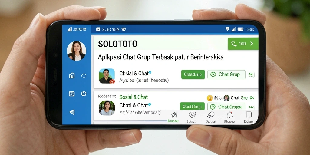 Tampilan antarmuka pengguna SOLOTOTO yang sederhana dan menarik untuk chatting grup.