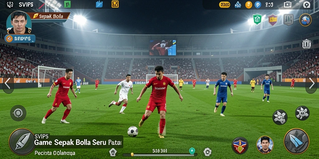 Tampilan antarmuka game Sepak Bola SVIP5 yang menarik.