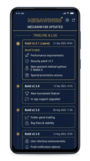 Riwayat Versi Aplikasi megawin188 untuk Pengguna Android